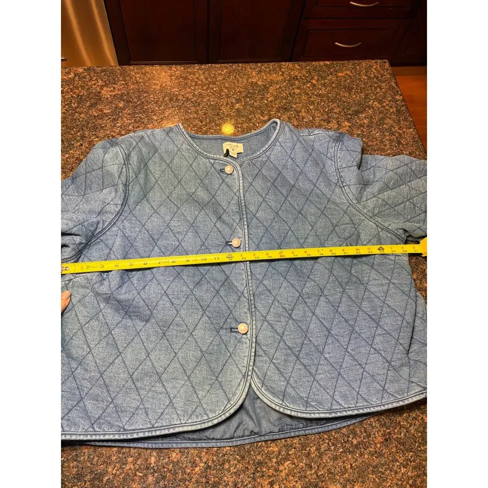 Kate Spade x Target Quilted Denim Jacket w Pearl Buttons Size 1X NWT - Picture 7 of 14